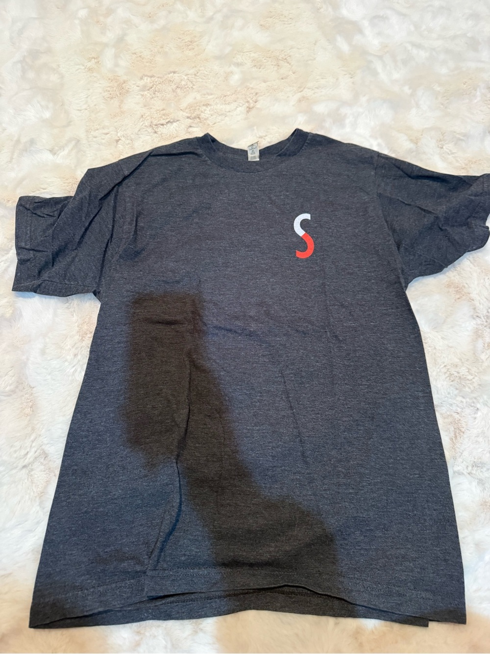 Heather Charcoal Short-Sleeve Tee with Subtle S Accent